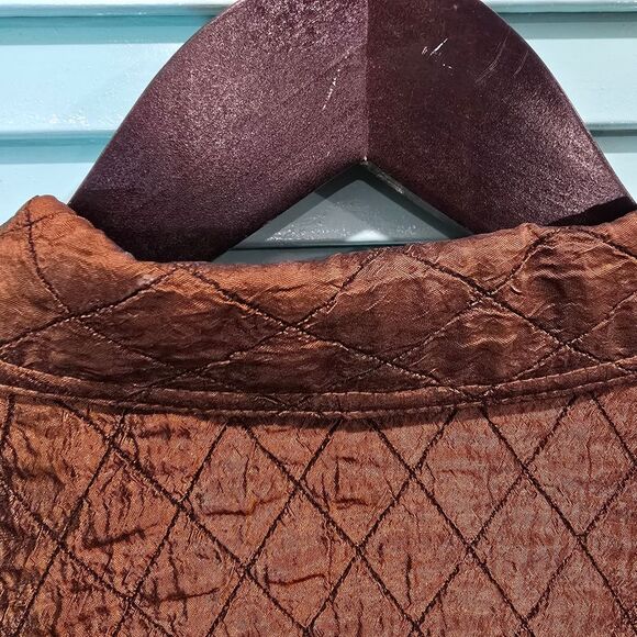 Brown Quilted Button-Up Jacket - Picture 4 of 5